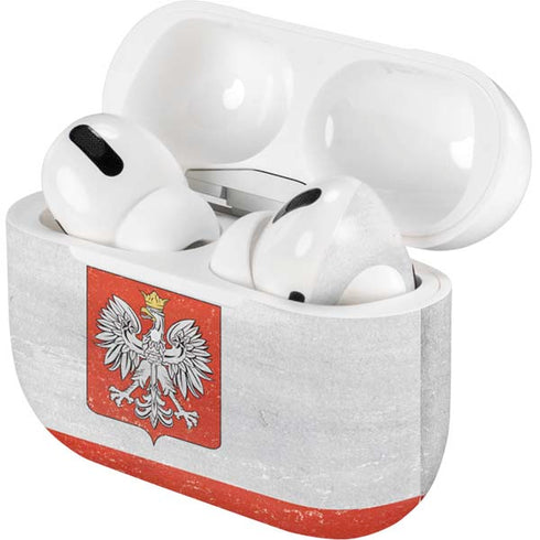 Poland Flag Distressed AirPods Skins